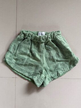 Lucy Folk Light Green Textured Shorts Australian